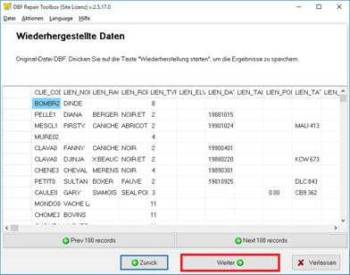 next view data