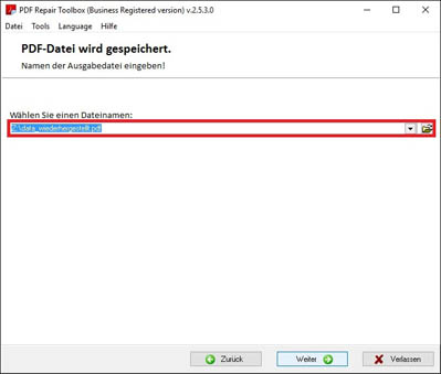 output file pdf