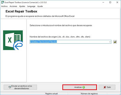 analyze button