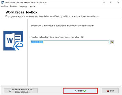 analyze button