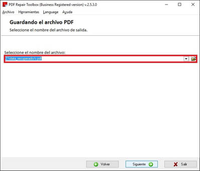 output file pdf