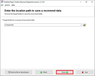 press save button onenote