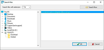 select file from the Microsoft Mail Profile