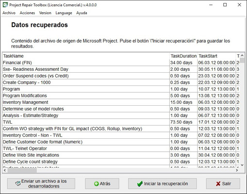 Ver y guardar los datos recuperados