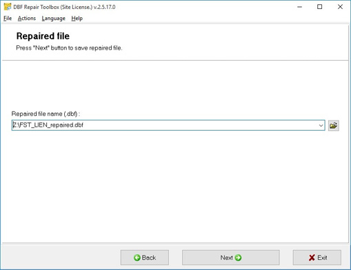 Selection of an output file