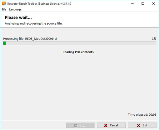Analysis of the file and data recovery
